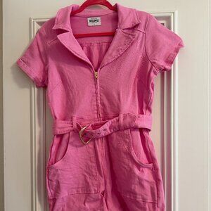 Show Me Your MuMu: Outlaw Romper, Bubblegum Pink Denim. Size: Large
